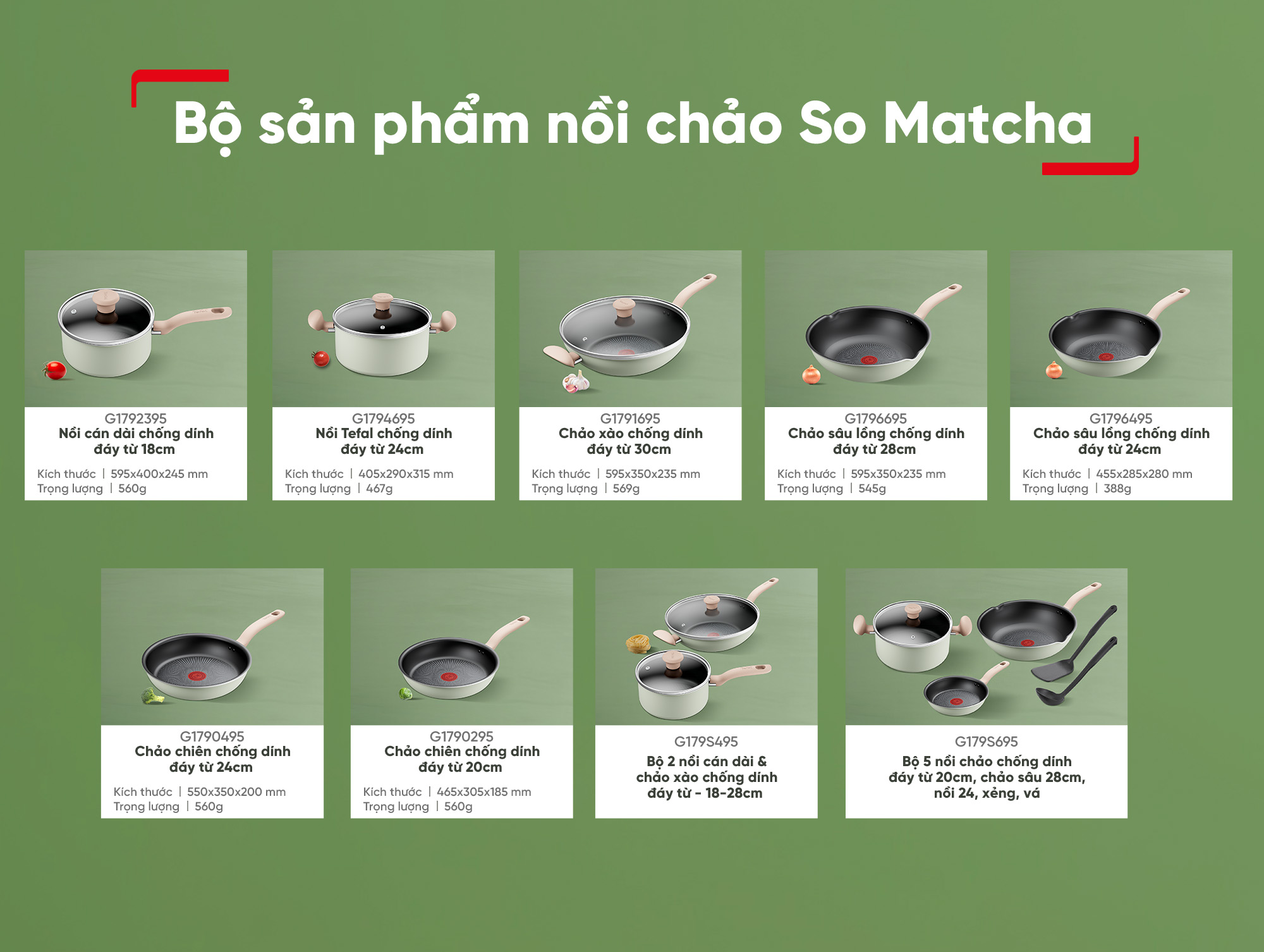 Nồi chảo chống dính đáy từ Tefal So Matcha - Hàng chính hãng