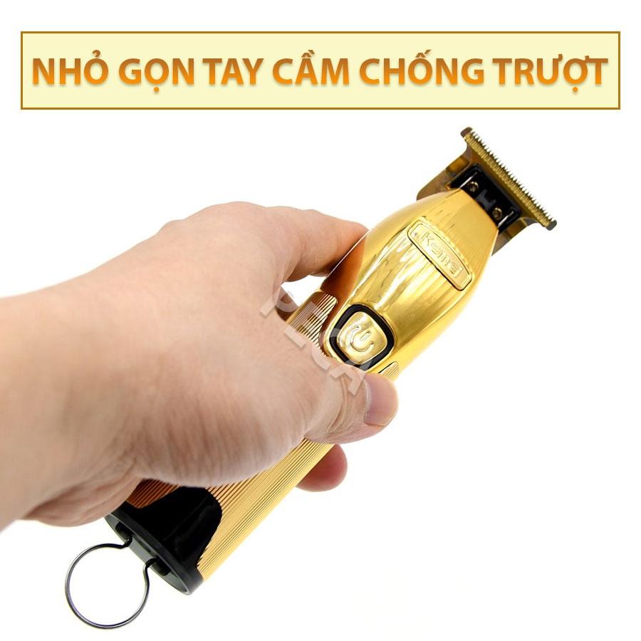 Tông đơ chấn viền cao cấp KEMEI KM-I32S không dây sử dụng đế sạc USB màn hình LED hiển thị thông minh dùng để cạo trắng, cắt tóc cạo trọc đầu có móc treo tiện lợi