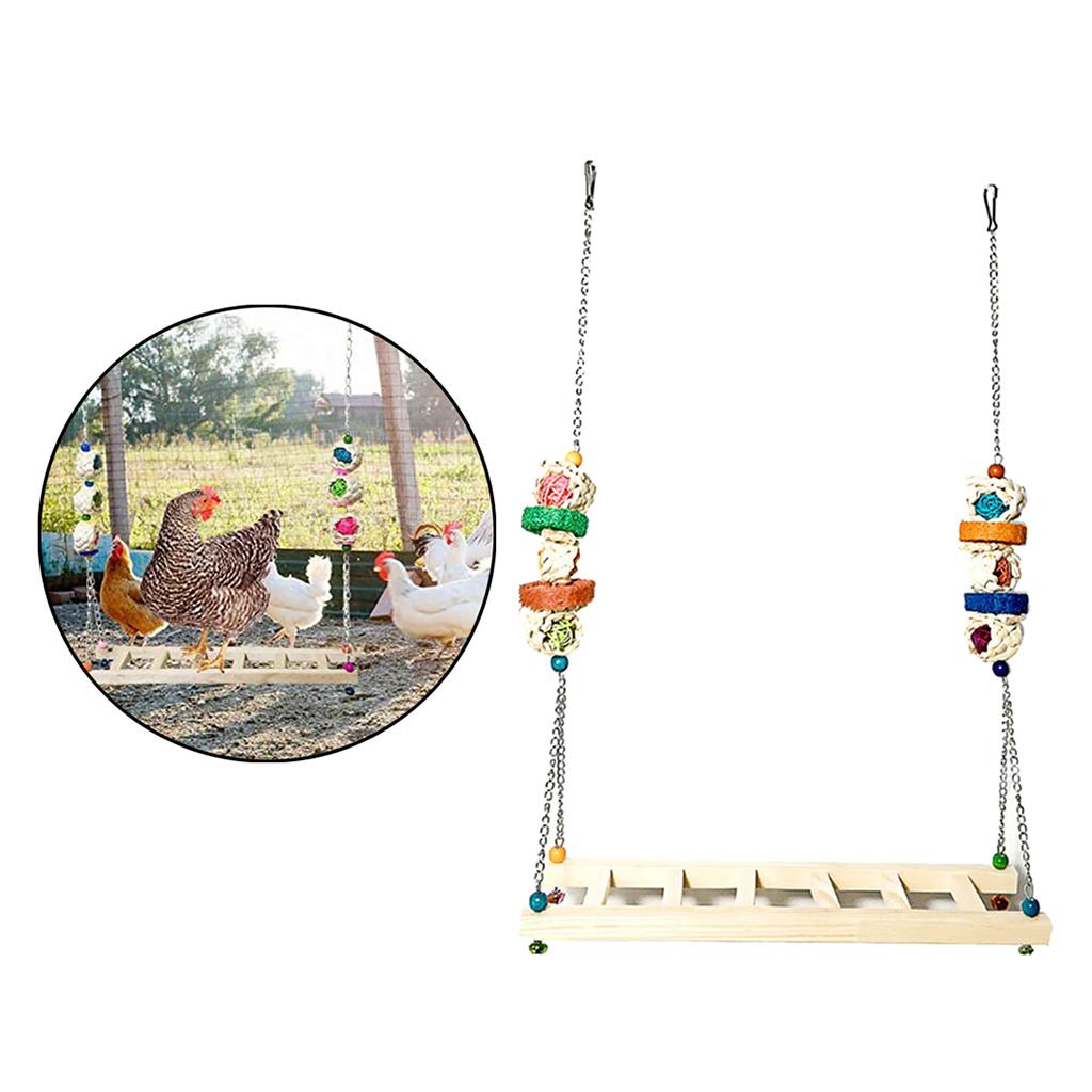 Chicken Swing Ladder Wooden Perch Handmade Chicken Toy For Macaw Trainning