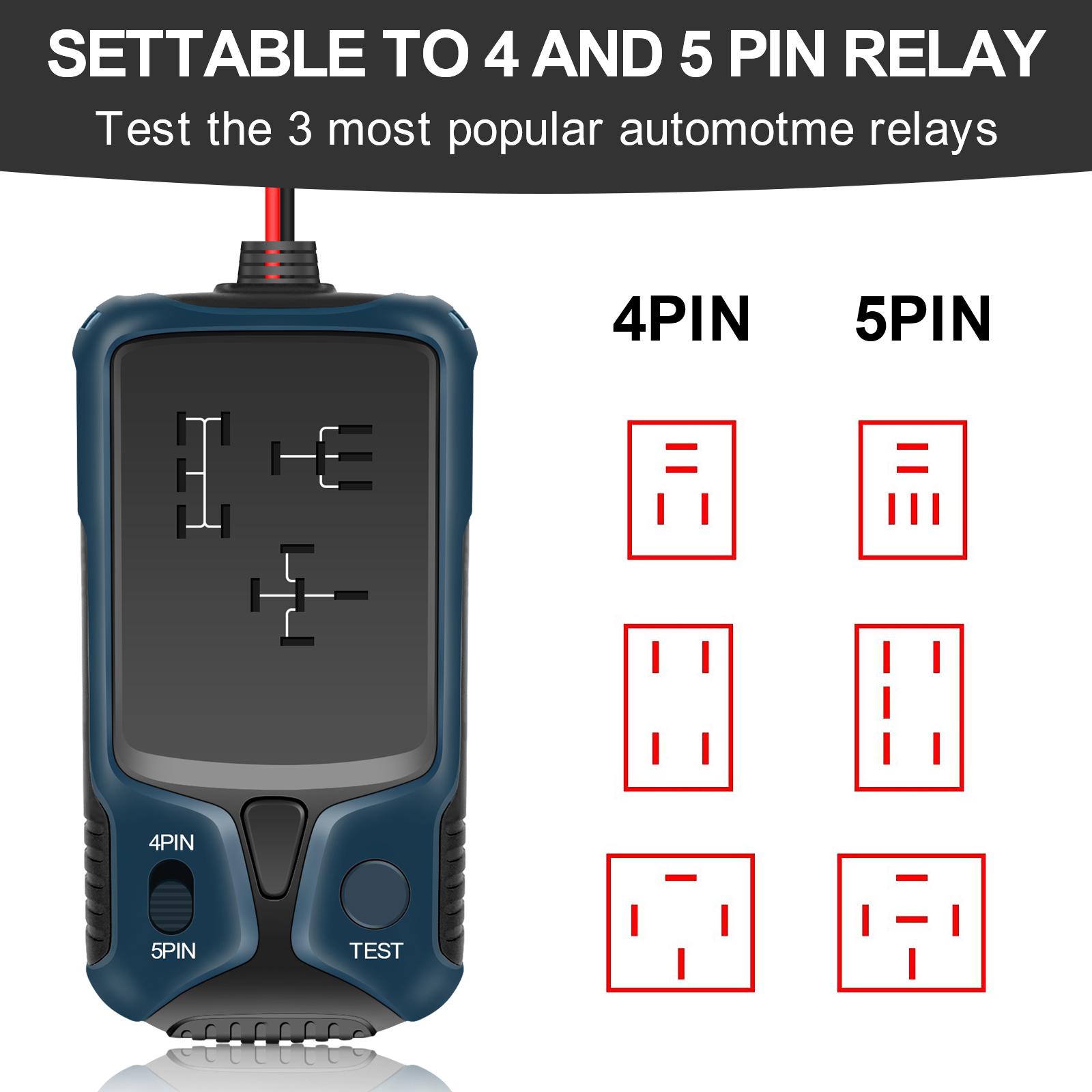Auto Relay Tester, 12V Battery Checker, Universal Car Relay Diagnostic Tool Voltage Detector
