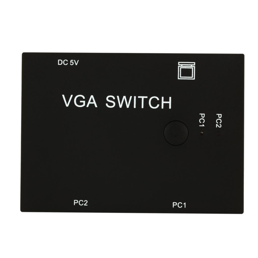 2 Ports Way SVGA VGA Manual Switch Box Splitter