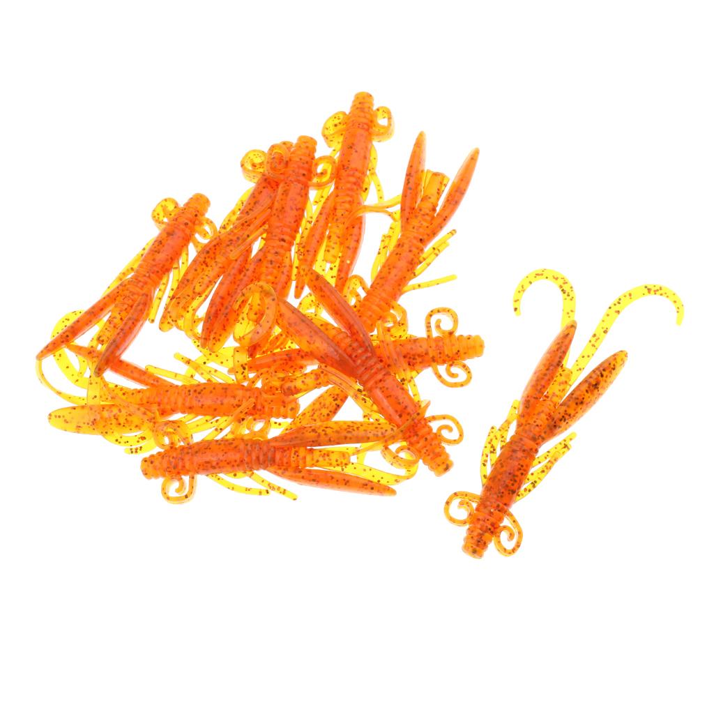 10Pcs Soft Worm Shrimp Fishing Lure Tackle Jig Wobbler Bait Freshwater