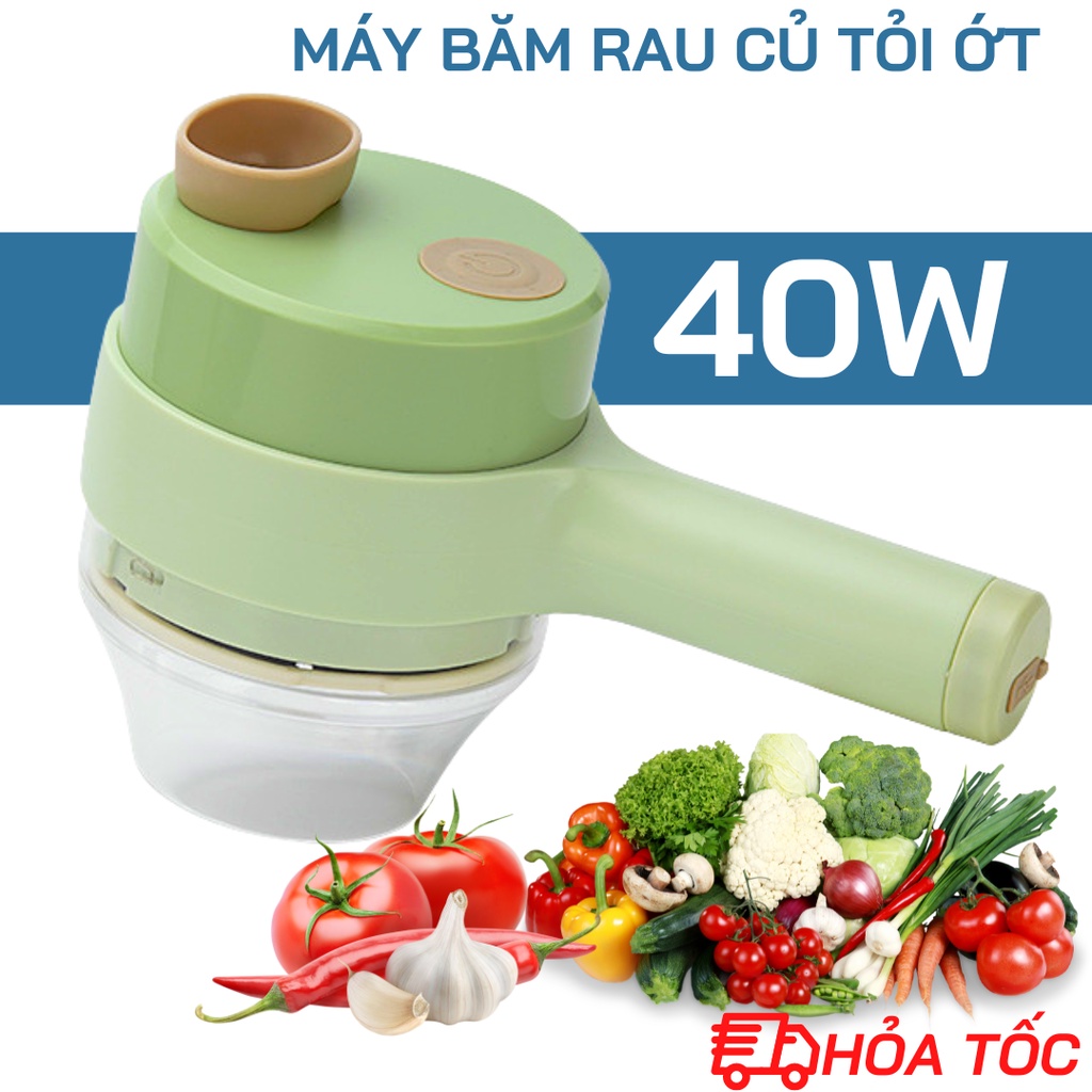 MÁY XAY TỎI , ỚT ĐA NĂNG - 40W PIN SẠC - CẦM TAY