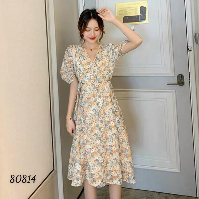 Đầm voan chiffon hoa (Free/big size XL, 2XL)