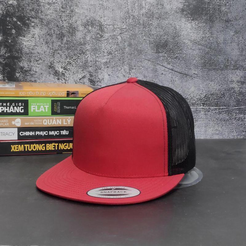 Mũ nón snapback trơn đỏ lưới  phụ kiện thời trang