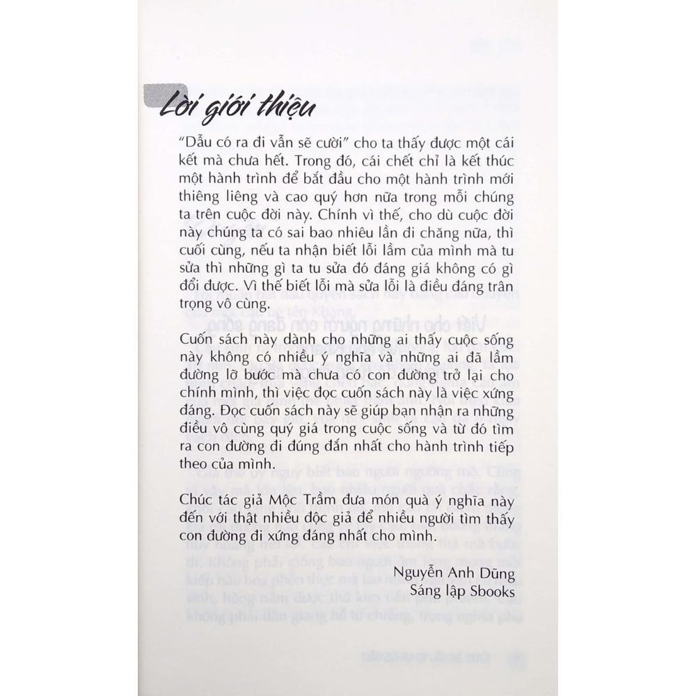 Sách - Dẫu Có Ra Đi Vẫn Sẽ Cười (Mộc Trầm) - Sbooks