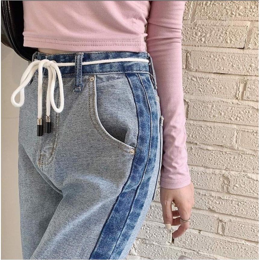 Quần jeans nữ ống rộng gấp gấu Q8009
