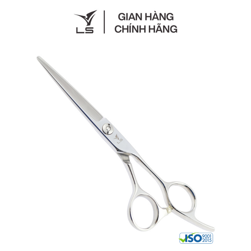 Kéo cắt tóc LS lưỡi thẳng quai offset vênh đỡ ngón cố định JP603