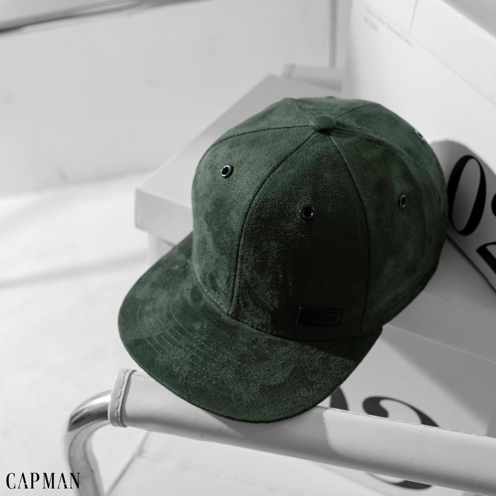 Mũ snapback CAPMAN phong cách hiphop CM12 màu xanh rêu