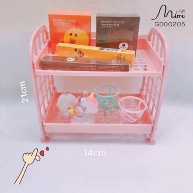 Kệ nhựa Mini 2 tầng mini để bàn tiện lợi kệ nhựa để đồ gọn gàng