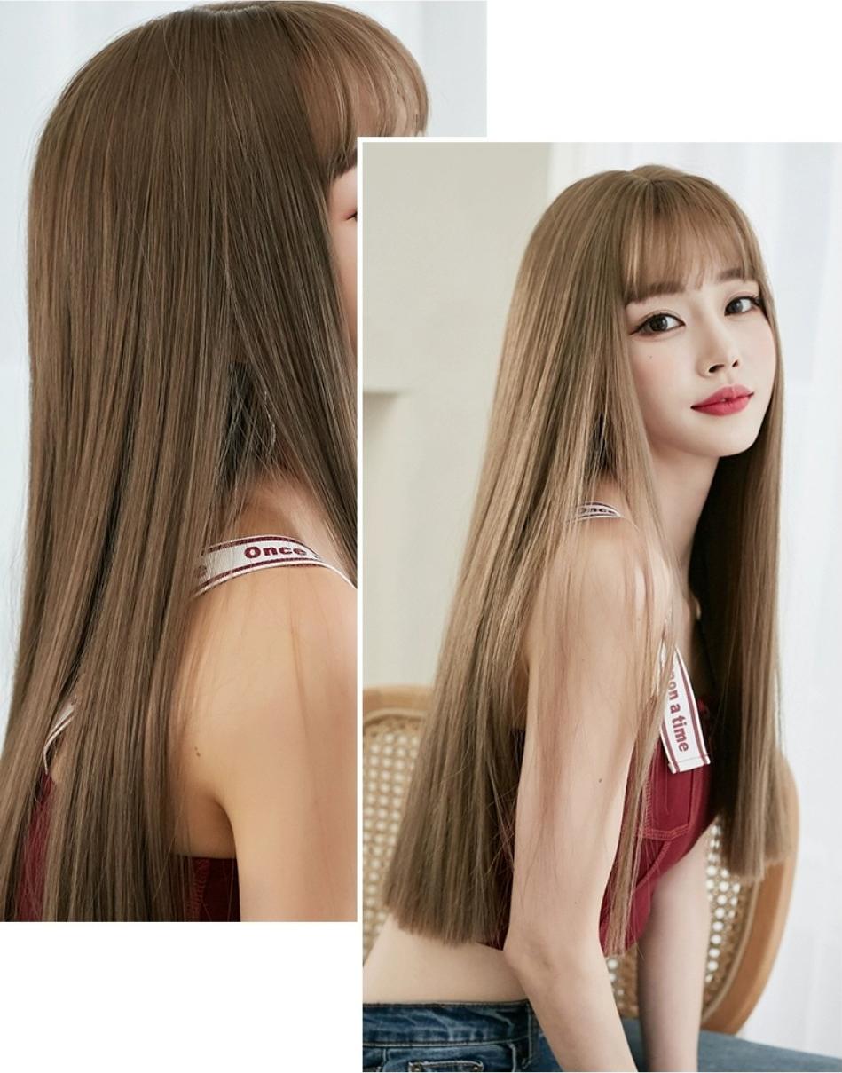 Tóc giả nguyên đầu thẳng dài siêu xinh có rãnh da đầu, chất tóc tơ cao cấp chịu được nhiệt, có thể bấm, uốn, duỗi, gội. Giống tóc thật 100%. Kèm theo lưới và lược