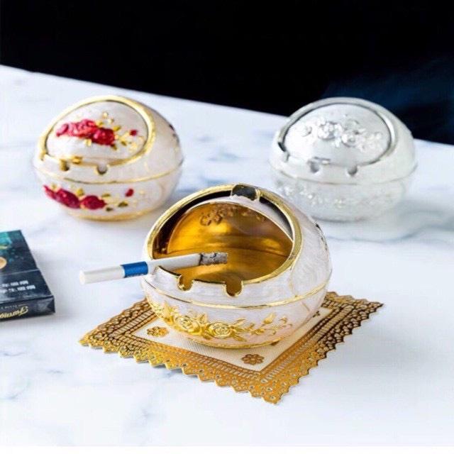 Hủ đựng Tăm Vàng Hoàng Gia - Gạt Tàn Phong Cách Hoàng Gia