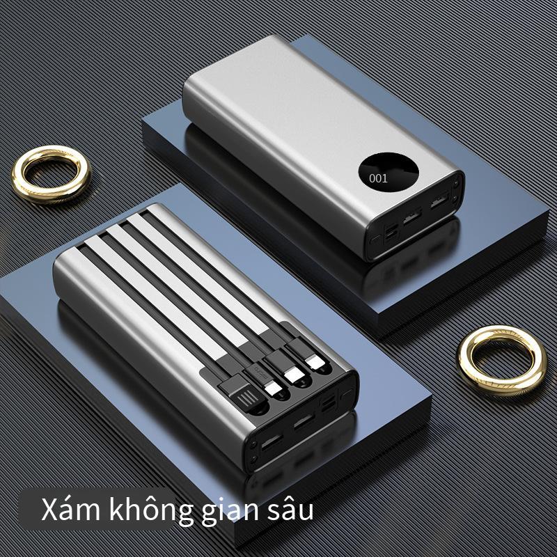 Giao hàng nhanh cao cấp cáp khép kín 20000 mAh màn hình hiển thị kỹ thuật số màn hình hợp kim điện thoại di động sạc dự phòng kho báu logo quà tặng