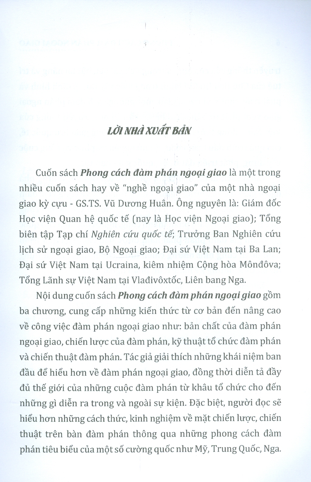 Phong Cách Đàm Phán Ngoại Giao (Sách chuyên khảo)
