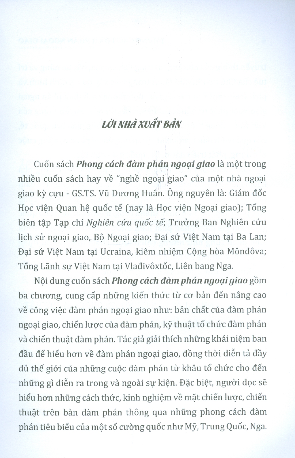 Phong Cách Đàm Phán Ngoại Giao (Sách chuyên khảo)