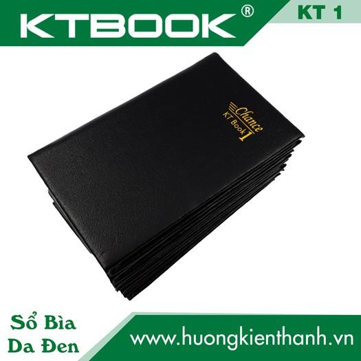 Gói 10 cuốn Sổ ghi chép Bìa Da Đen KTBOOK cao cấp KT 1 dày dòng kẻ ngang khổ A7 - 140 trang