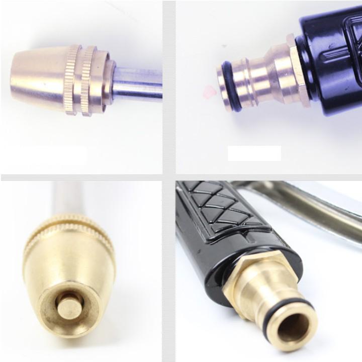 Bộ vòi xịt nước tưới cây đa năng 8 chế độ kèm dây tưới dạng lò xo co dãn 318814 loại 10m