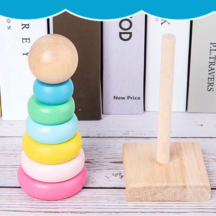 Tháp xếp vòng tròn size nhỏ mẫu 2 đồ chơi giáo dục