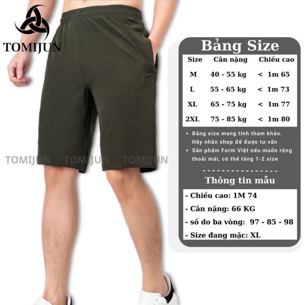 Quần short gió nam TOMIJUN