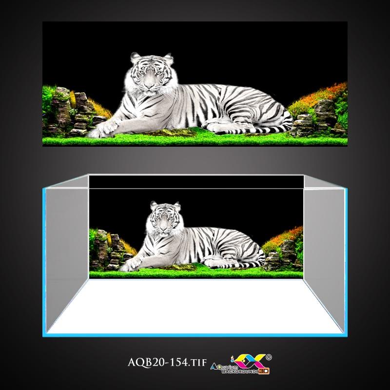 Tranh 3D Koifish, Tranh Dán Bể Cá, Hổ nằm trên cỏ , in tranh theo kích thước yêu cầu