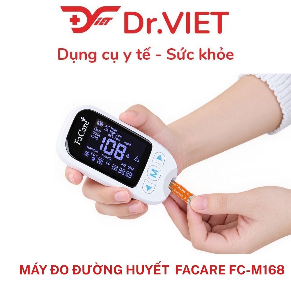 Máy đo đường huyết đa chức năng FaCare FC-M168, đo 5 chỉ số sức khỏe, kết nối Bluetooth, nhỏ gọn