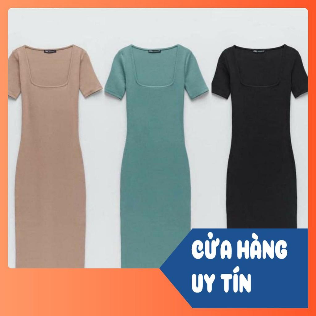 BÁN SỈ VÁY BODY LEN TĂM CỔ VUÔNG