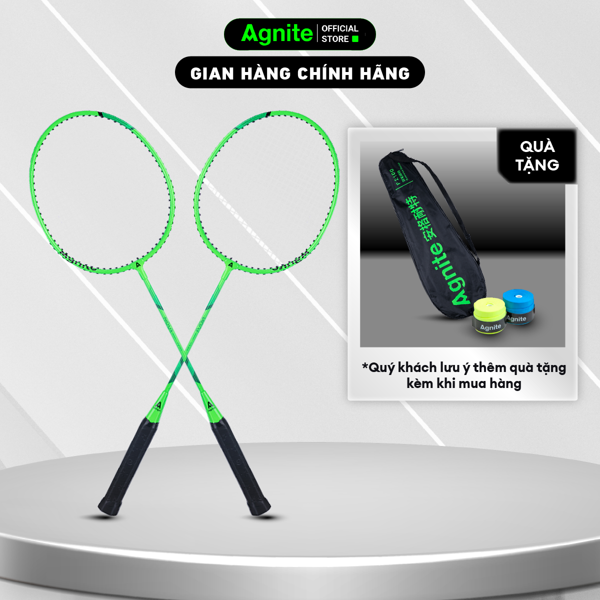 [RẺ NHẤT MALL] Bộ 2 vợt cầu lông giá rẻ chính hãng Agnite, bền, nhẹ, tặng kèm túi vợt và quả cầu lông - ER301/ER302