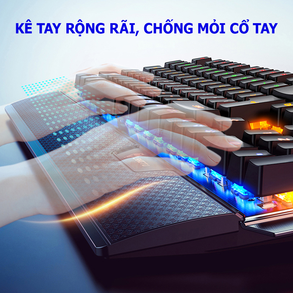 Bàn phím cơ E sports, bàn phím gaming chất lượng cao, 104 phím cơ tiêu chuẩn kèm núm đa phương tiện- Hàng Nhập Khẩu