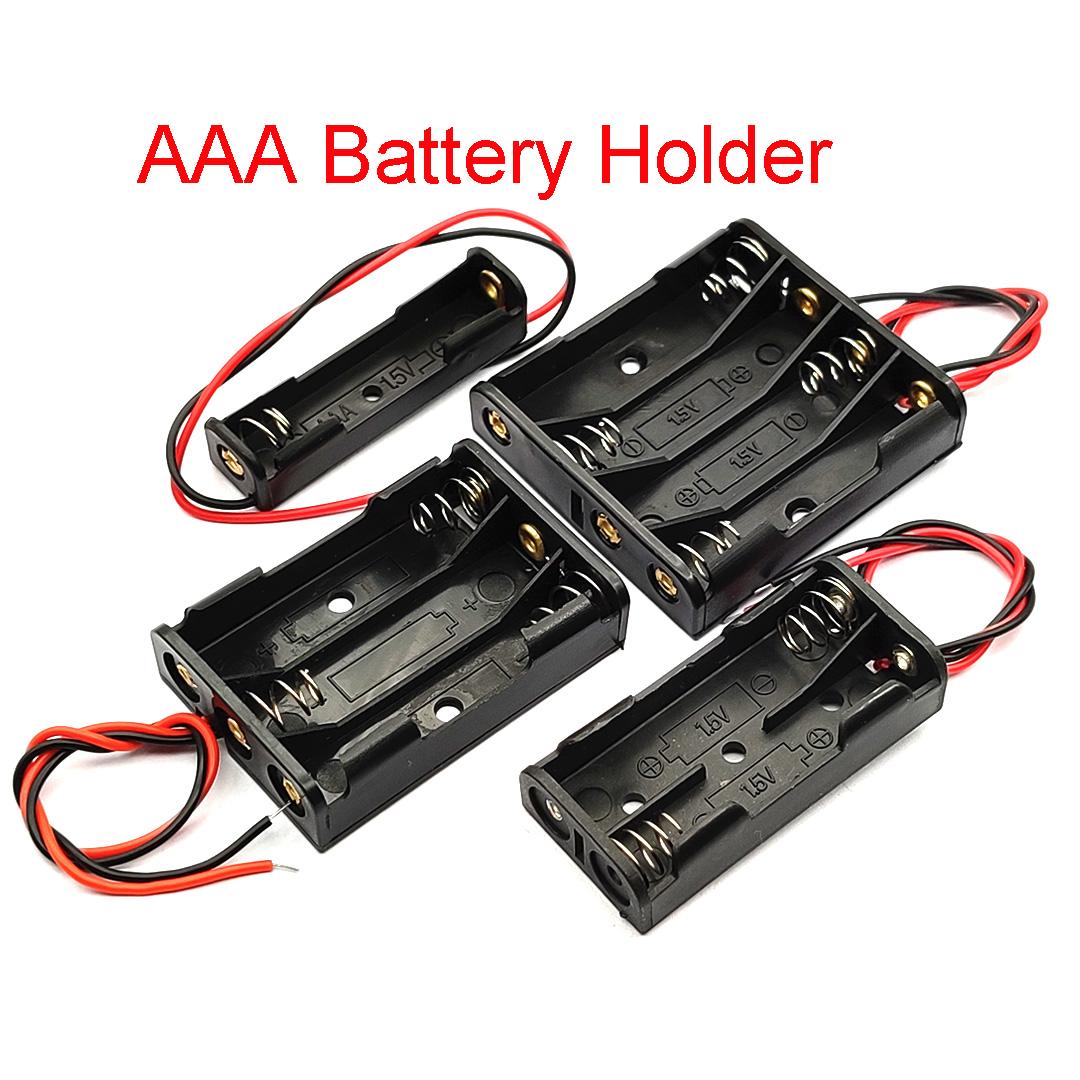 1/2/3/4 Khe Cắm Pin AAA Vỏ Pin Hộp Pin AAA Có Dây Dẫn Với 1 2 3 4 Khe Cắm AAA thả vận chuyển Màu sắc: 1 AAA