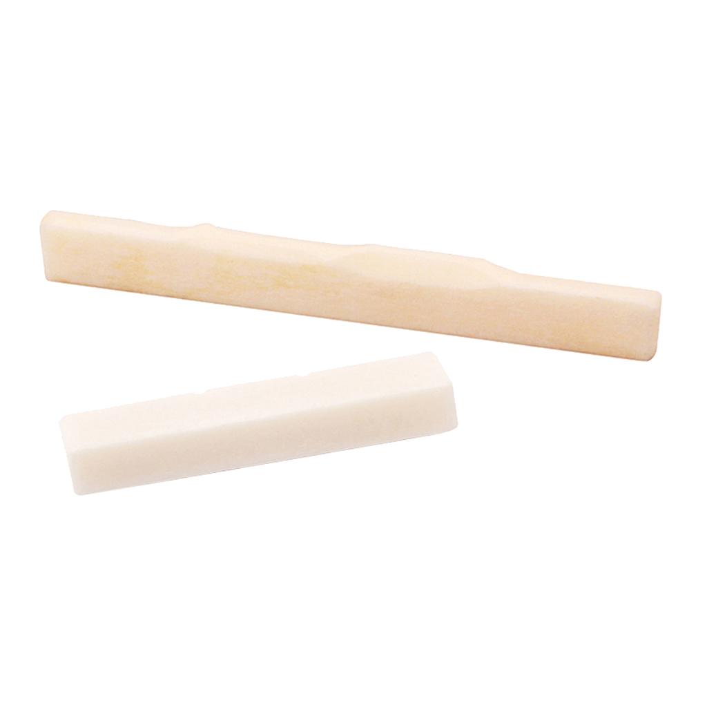 Slotted Buffalo Bone BRIDGE SADDLE AND NUT for 4-String Mini GUITAR