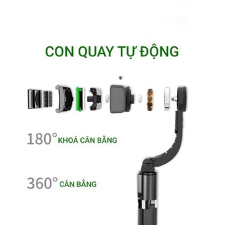 Gimbal/ Gậy tự sướng chống rung MAWA L08 dùng cho điện thoại, selfie chụp ảnh bằng remote Bluetooth 4.0 - Hàng chính hãng