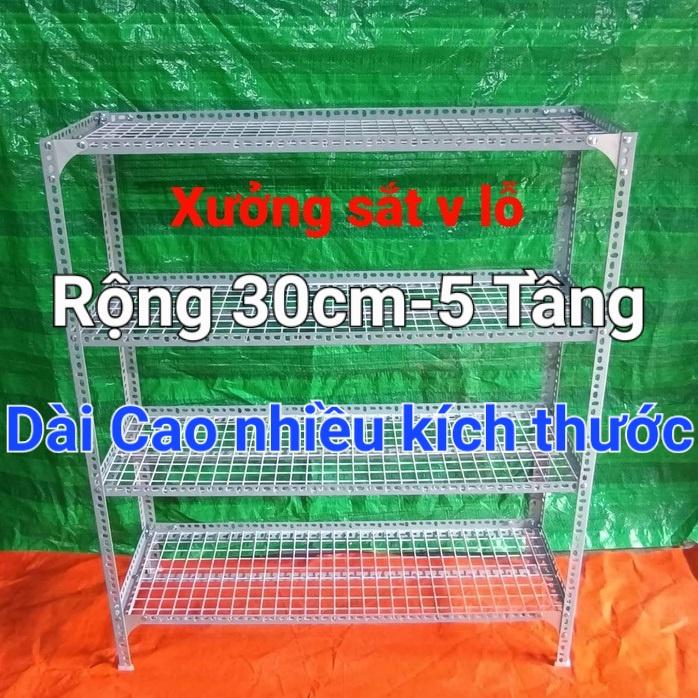 Kệ Sắt Vê lỗ 5 TẦNG Kệ vỉ lưới sắt ô vuông,DÀI CAO NHIỀU KÍCH THƯỚC