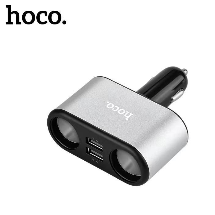 Tẩu sạc nhanh oto 4 cổng Hoco DF206  - cốc sạc 4 in 1 2 cổng usb 2 cổng chia trên ô tô xe hơi - hàng chính hãng