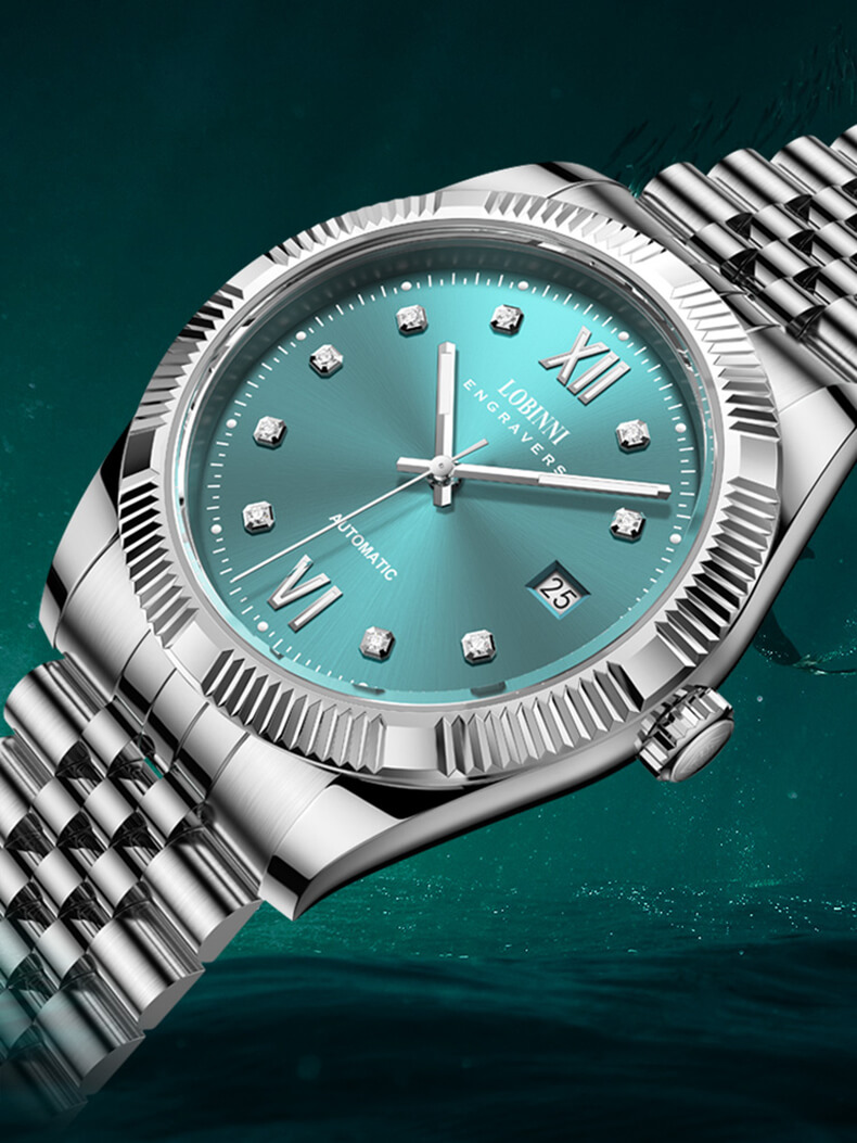 Đồng hồ nam chính hãng Lobinni L19019-1,Kính sapphire chống xước,chống nước 50M,bảo hành 24 tháng,máy cơ(Automatic) Nhật bản,dây kim loại thép không gỉ 316L,hàng mới full box hãng đầy đủ