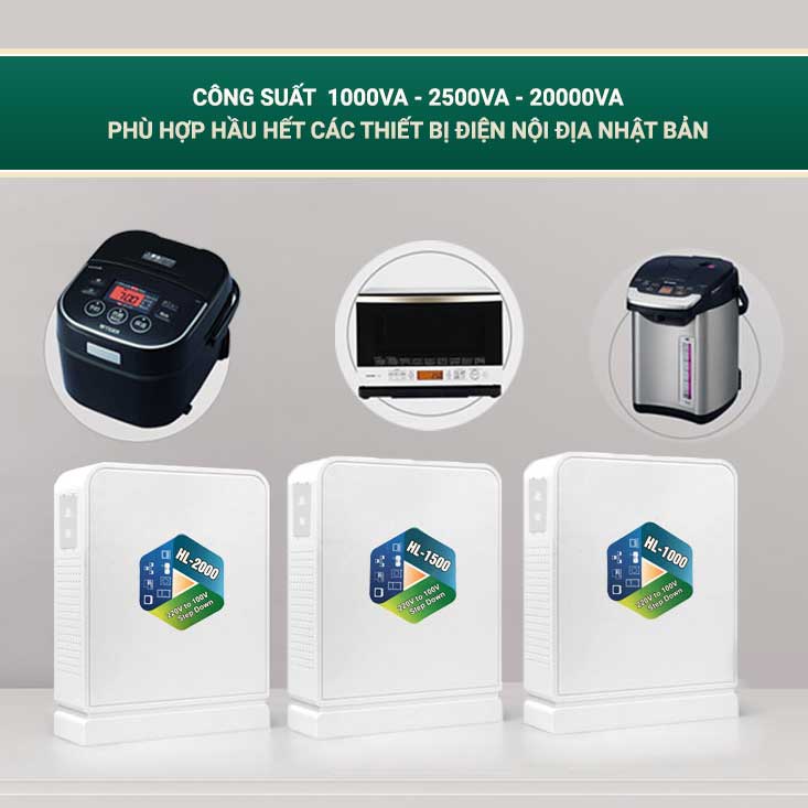 Biến Áp Đổi Nguồn 220v ra 100v công suất Từ 1000 - 3000 VA