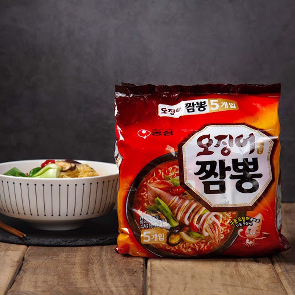 Bịch 5 Gói Mì Mực Hải Sản Champong Nongshim Hàn Quốc