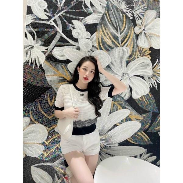 Áo len lưới montoghi pha ren