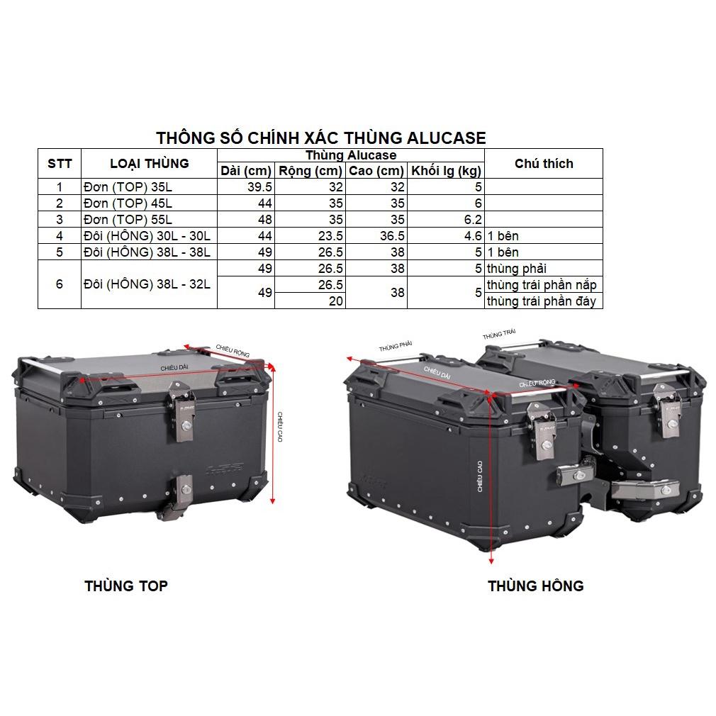 Thùng hông nhôm gắn xe máy LS2 - GARA20