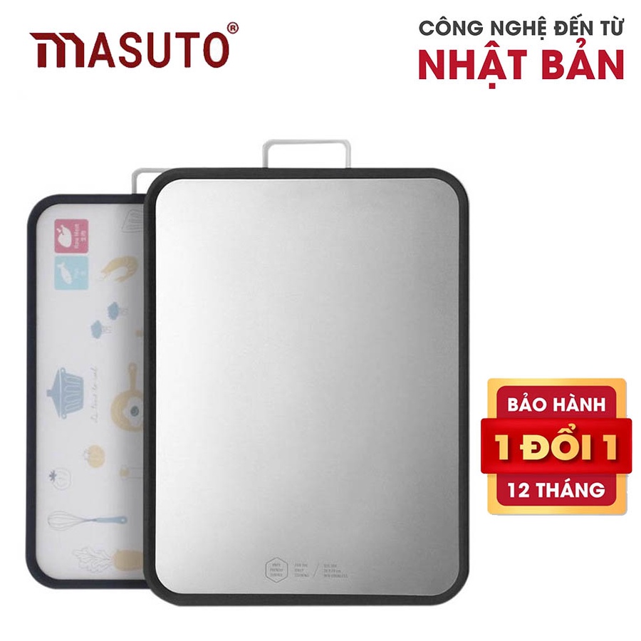 Thớt Inox 304 2 Mặt Cao Cấp Masuto Kháng Khuẩn, Chống Mốc, Tiện Nghi, An Toàn Sức Khỏe