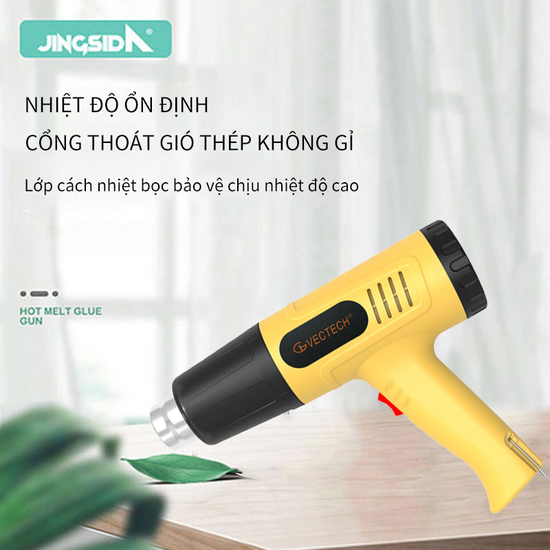 Máy khò nhiệt 200W Hai nấc điều chỉnh 300 600 độ Khò nóng nhanh chóng kiểm soát nhiệt độ tốt,gọn gàng giúp cho việc cầm nắm sử dụng trở nên đơn giản và không gây mỏi tay. 