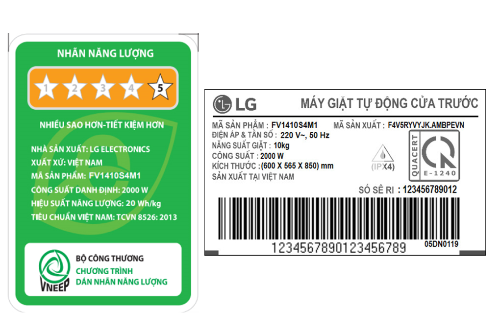 Máy giặt LG AI DD Inverter 10 kg FV1410S4M1 - Hàng Chính Hãng (Chỉ giao HCM)