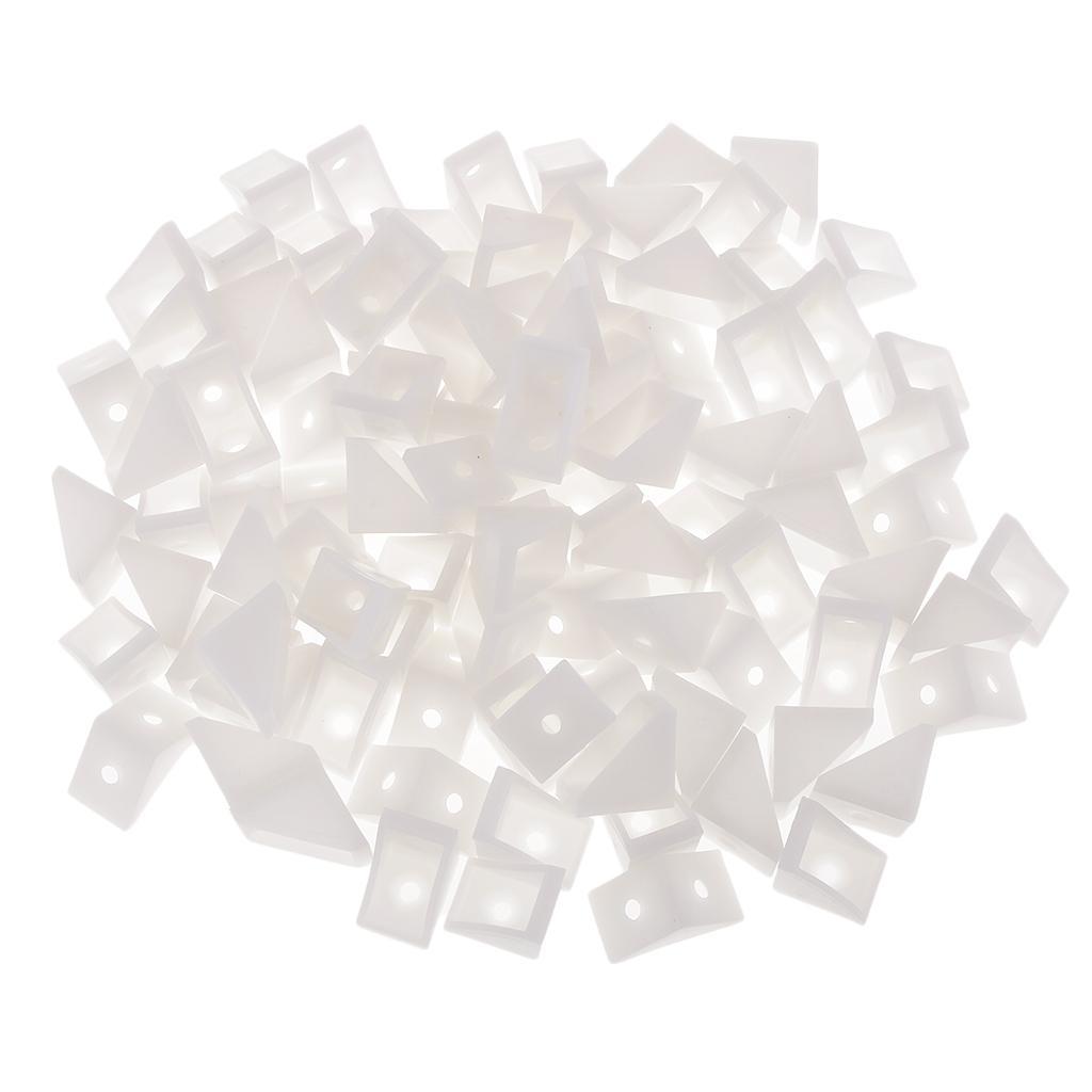 100x Shelf Support Corner Brace Angle Bracket 90 Degree Plastic Corner Brace