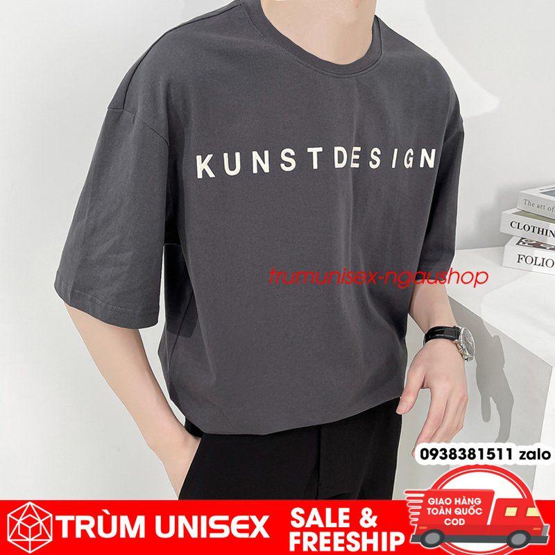 Áo phông nam áo thun form rộng unisex KUNSTDEN áo thật vải cotton đen trắng xám cam đất Trùm Unisex