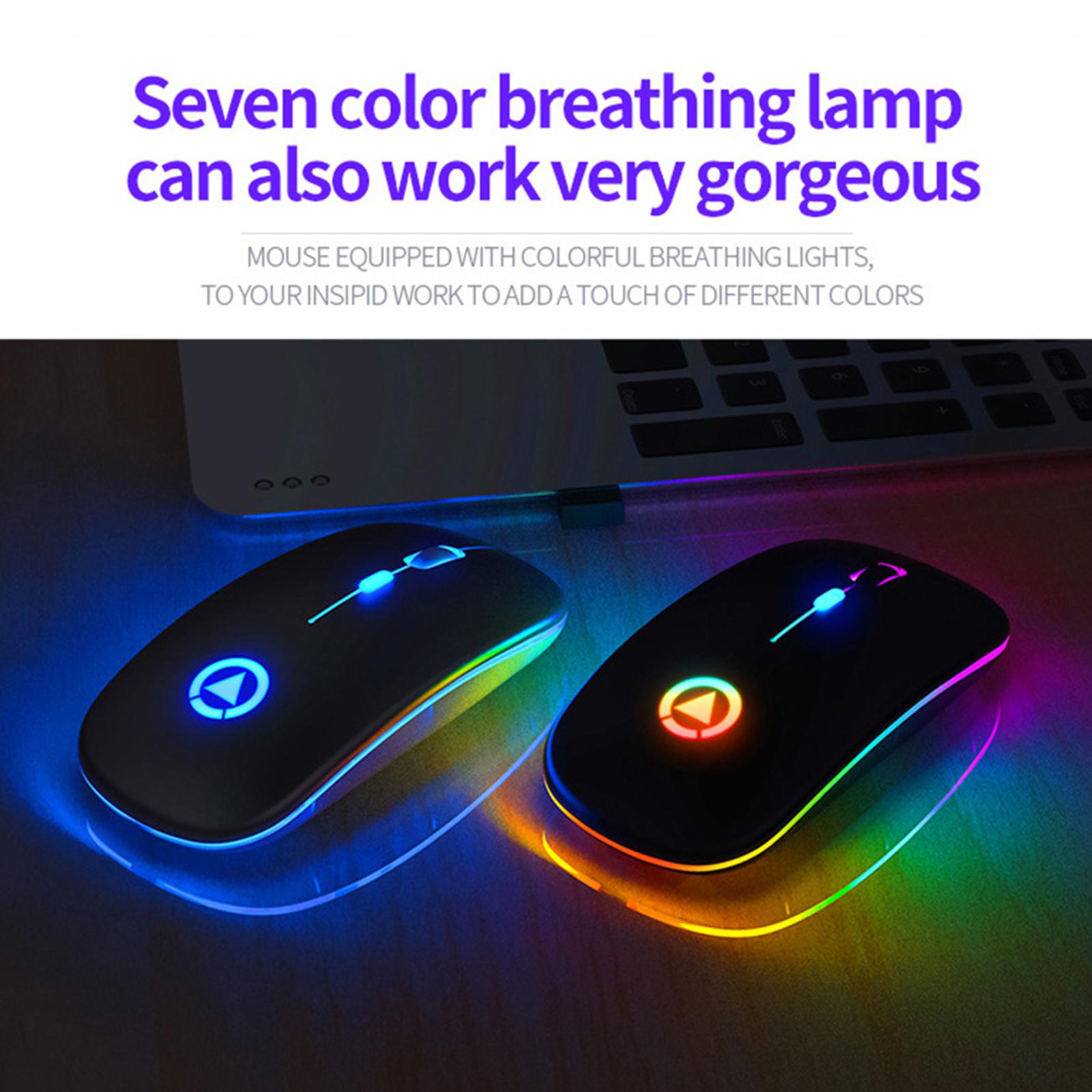 Slim Portable 2.4GHz Wireless Mice Mouse Rechargeable With