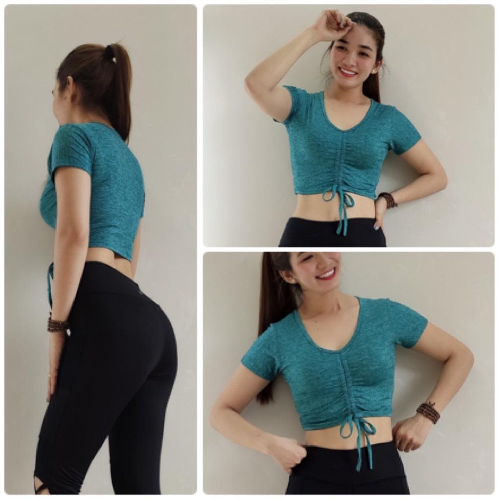 Ảnh Thật 100% - Mặc Là Mê Áo croptop tập GYM nữ đa năng - Yoga nữ - Áo tập croptop rút dây nhiều màu