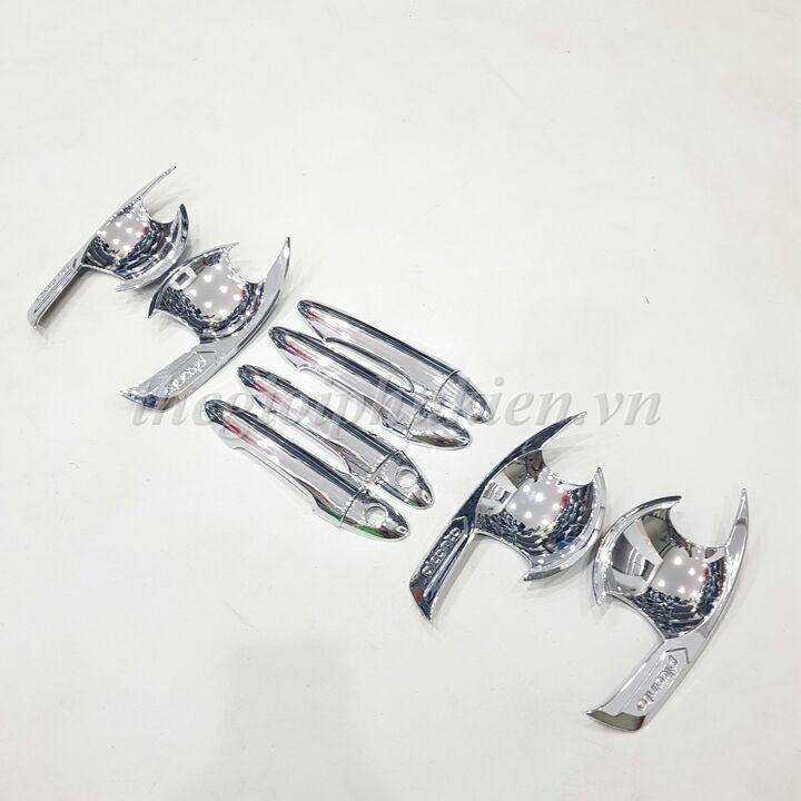 Bộ ốp tay nắm cửa, hõm cửa xe KIA Morning 2012-2018 mạ Crom