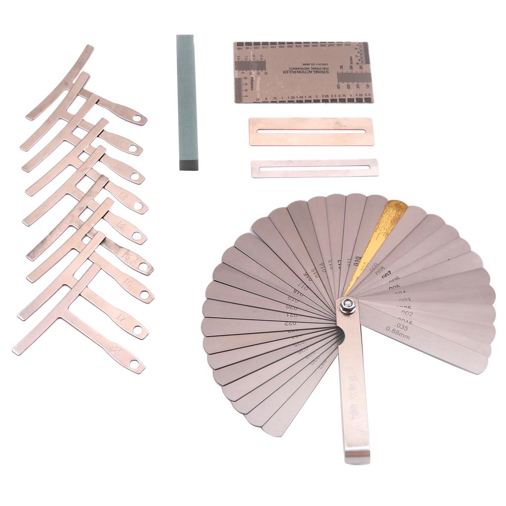 Luthier SỬA CHỮA 5 Bộ Ván Trượt Ngón Tay Ngòi Thường Bảo Vệ Understring Bán Kính Đồng Hồ Đo
