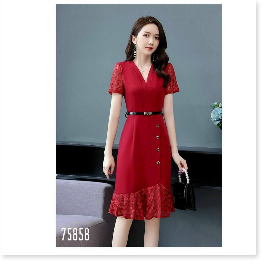 ĐẦM UMI TAY NGẮN,CỔ V,HỌA TIẾT TRƠN NHƯNG VÔ CÙNG SANG TRỌNG