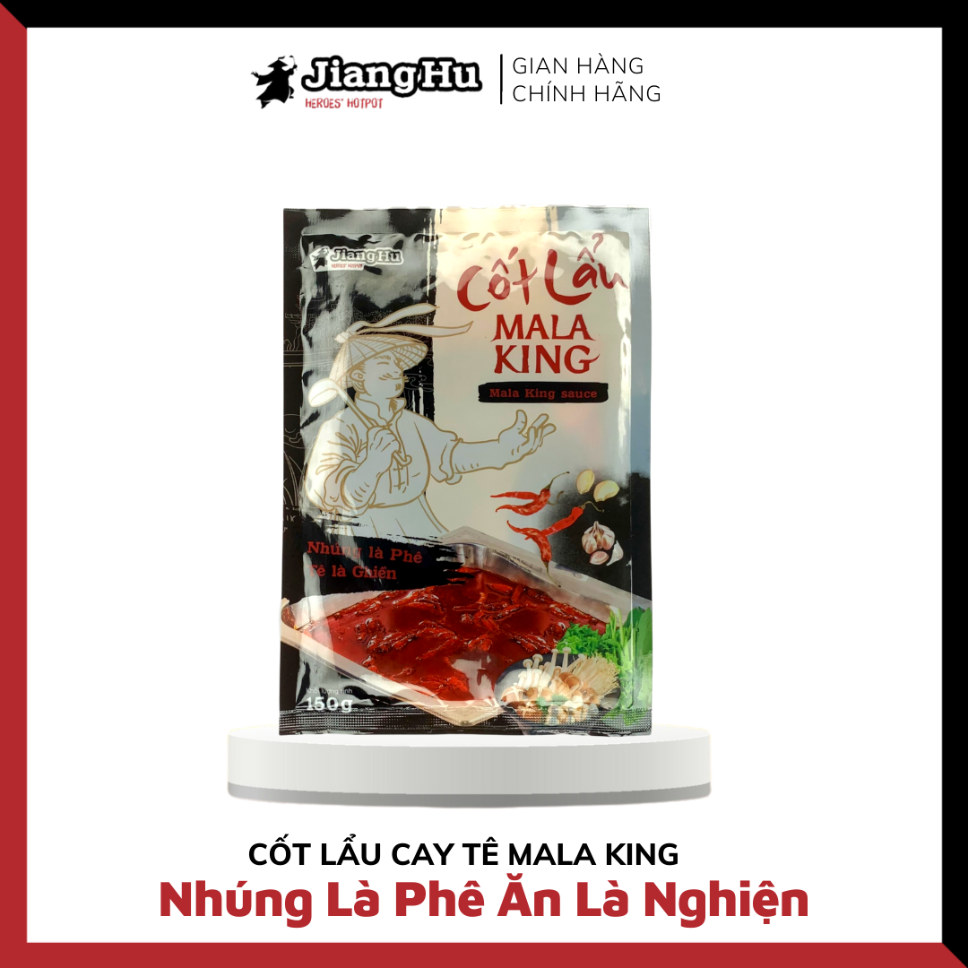 Cốt Lẩu Cay Tê Mala King Jiang Hu HEROES'S HOTPOT Gói 150g - Gia Vị Lẩu Thượng Hạng Nhúng Là Phê Ăn Là Ghiền