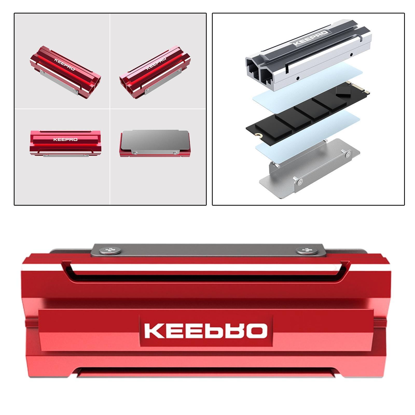 Aluminum Heatsinks Double-Sided Design for 2280 SSD Solid State Disk PC Red